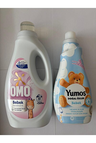 Yumoş Sıvı Deterjan Baby Parfümsüz 1500 ml+Yumoş Çam. Yum. Doğal Özler Bebek ...