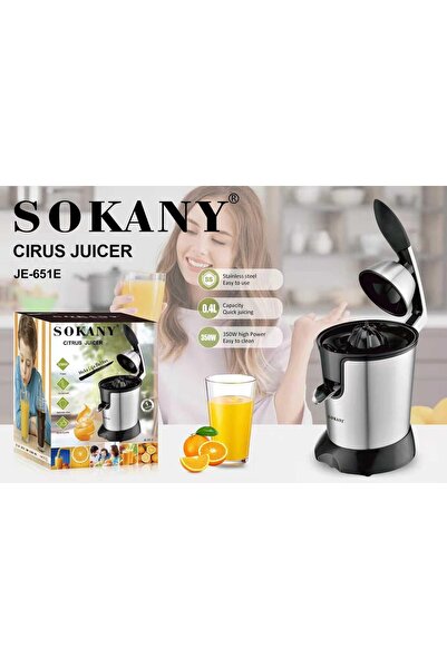 SOKANY Electric Citrus Juicers 350W Stainless Steel Orange Squeezer 400ml