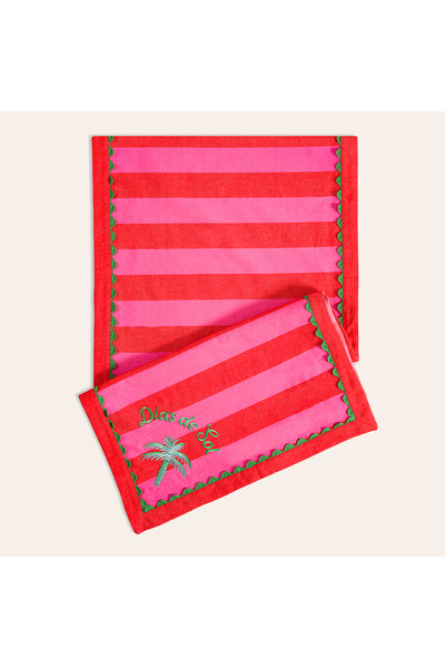 Zsa Zsa Zsu Nilüfer Pembe - Kırmızı Runner 50x180 Cm