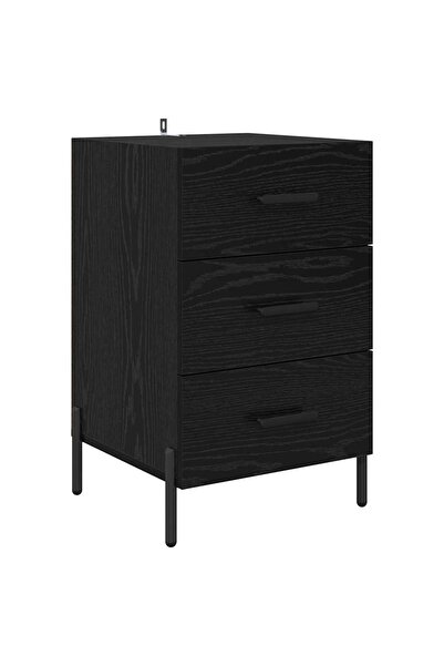 vidaxl Dulap de noapte Stejar Negru 40 x 40 x 66 cm Lemn compozit