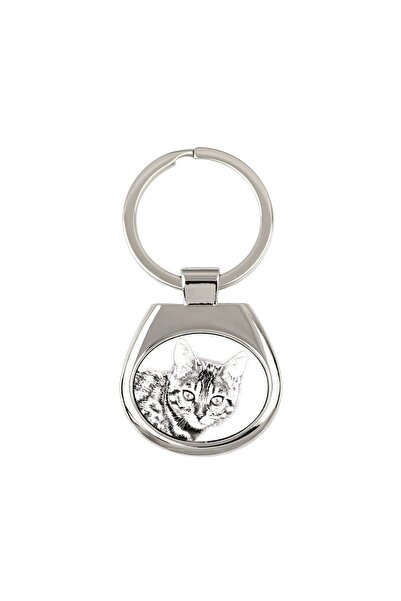 Art - Dog Breloc Art-Dog Pisică Bengală — Pandantiv metalic personalizat, făr...