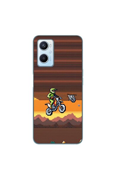 OEM Husa compatibila cu Oppo A96 4G Silicon Gel Tpu Model Pixel Art Motorcross