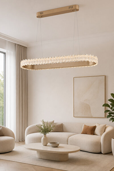 Taşcan Aydınlatma Rosalia Bronz Sarkıt Led Avize Modern Luxury Salon Yemek Ma...