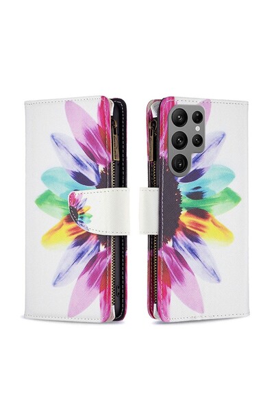 sscase Colored Pattern Zipper Θήκη Πορτοφόλι Sun Flower (Samsung Galaxy S23 U...