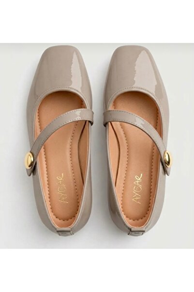 pilla spor Cream Patent Leather Stylish Buckle Orthopedic Sole Daily Ballet F...