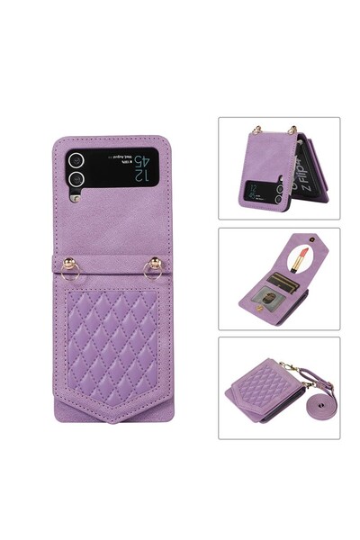 sscase Rhombic Texture Σκληρή Θήκη με Λουράκι Purple (Samsung Galaxy Z Flip3 5G)