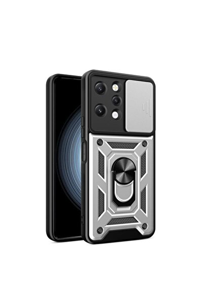 sscase Sliding Camera Σκληρή Θήκη με Δαχτυλίδι Silver (Xiaomi Redmi 12 4G)
