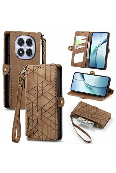sscase Geometry Zipper Θήκη Πορτοφόλι Brown (Xiaomi Redmi Note 15 Pro Plus 5G...