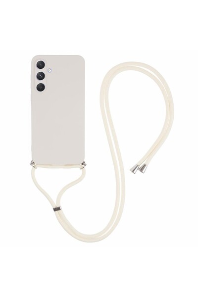 sscase Candy Colors Θήκη Σιλικόνης με Λουράκι Off White (Samsung Galaxy A35 5G)