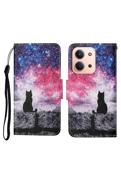 sscase Colored Drawing Θήκη Πορτοφόλι Galaxy Cat (Xiaomi Redmi 15C 4G-5G / Po...