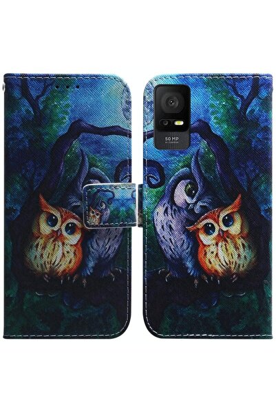 sscase Colored Drawing Θήκη Πορτοφόλι Oil Painting Owl (TCL 405 / 406 / 408)