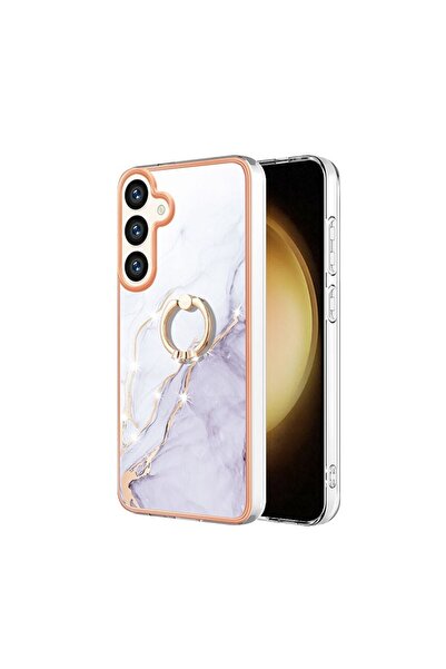sscase Marble Pattern Θήκη Σιλικόνης με Δαχτυλίδι White (Samsung Galaxy S24 5G)