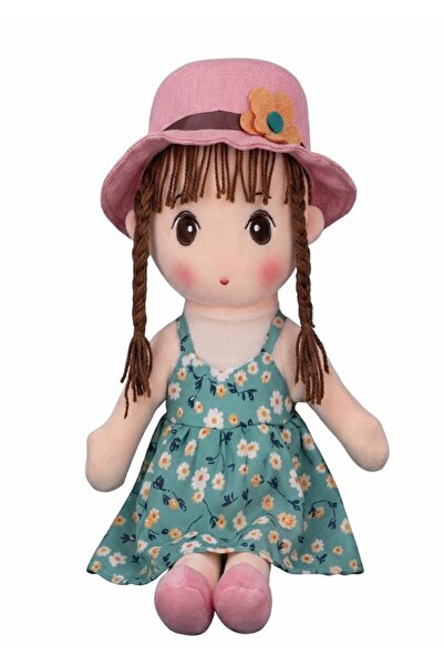 DAT 70cm Soft Plush Doll with Hat, Braided Hair & Colorful Dress - Oversized ...