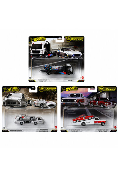 HOT WHEELS Premium Team Transport 89-91 Set Mercedes 300 SLR Ford Mustang RTR...