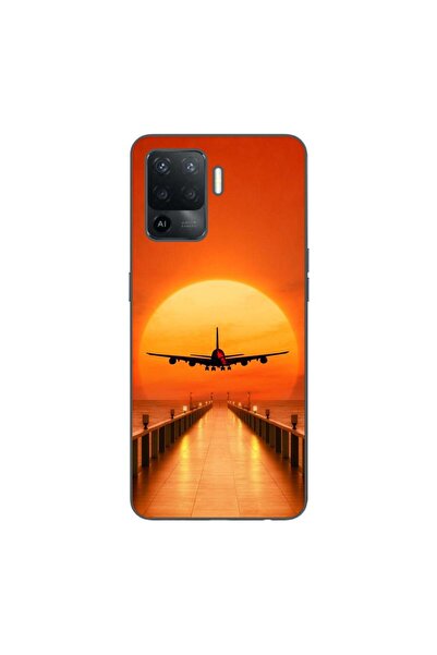 OEM Husa compatibila cu Oppo Reno5 Lite Silicon Gel Tpu Model Airplane Sunset