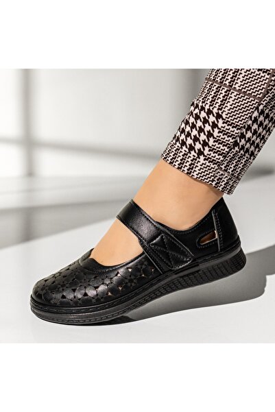 Modlet.ro Pantofi casual negri de damă cu talpă joasă și închidere cu arici M...