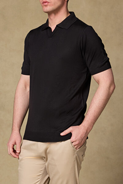 Abbate Tricou polo simplu pentru bărbați, Lido Viscose, amestec de viscoză, c...