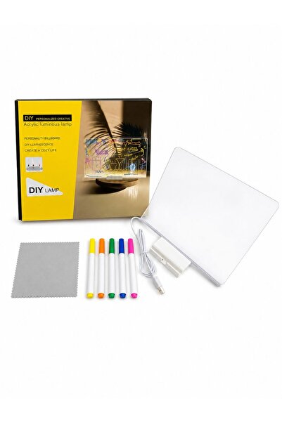 OEM Acrylic LED Tablet for Drawing and Messaging, Reusable, 7 Colored Markers...