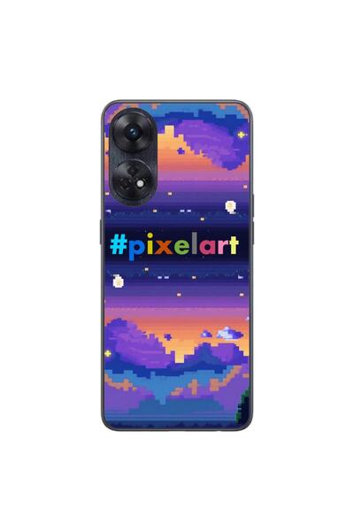 OEM Θήκη συμβατή με Oppo Reno8 T 4G Σιλικόνης TPU με σχέδιο Τοπίο Pixel Art