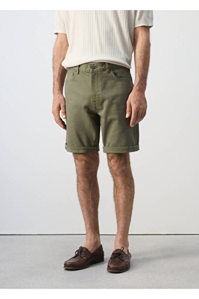 MANGO Man Slim fit kot bermuda şort