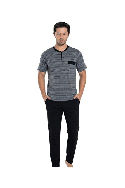 ROYAM Seamlife Men's 100% Cotton Summer Short Sleeve Pajama Set 9669