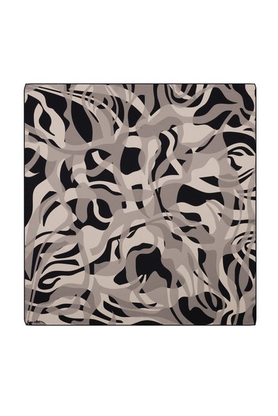 Çağrı İpek Black Nuance Pattern Tivil Silk Scarf
