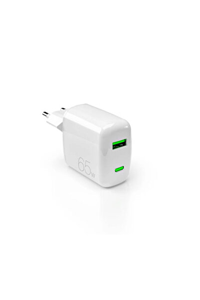 Puro Ασύρματος Φορτιστής GaN με Θύρες USB-A και USB-C, Παροχή Ισχύος 65W, Λευκό