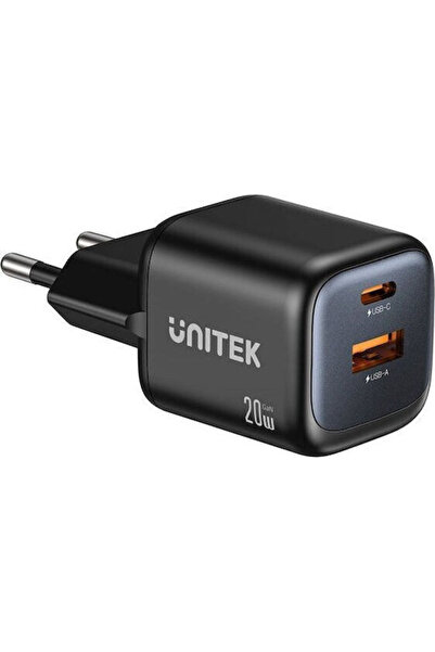Unitek Ασύρματος φορτιστής GaN με θύρα USB-A και θύρα USB-C, Παροχή ισχύος 20...