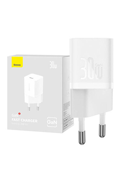 Baseus Φορτιστής χωρίς καλώδιο GaN με θύρα USB-C 30W Λευκός (Gan5)