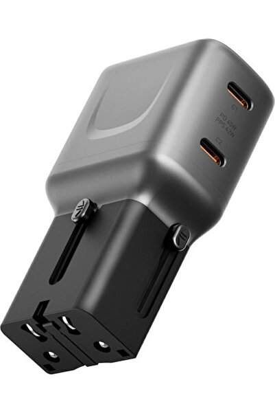 Energea Φορτιστής χωρίς καλώδιο GaN με 2 θύρες USB-C 45W Power Delivery Γκρι ...