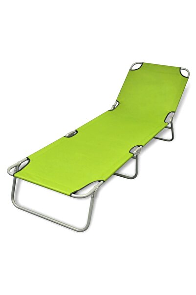 vidaxl Șezlong pliabil, verde măr, oțel vopsit electrostatic