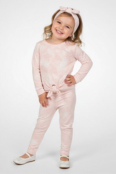 NANNETTE Toddlers Girl 5 Pieces Polka dots Long Sleeve Top And Bottom Set Wit...
