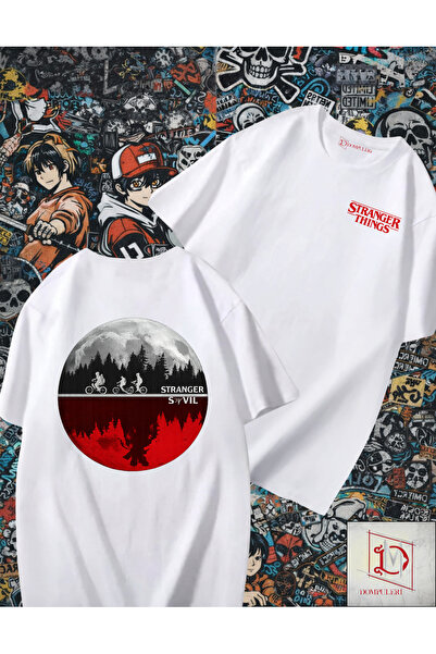 dompulerimoda Stranger Things Printed Oversize Unisex T-Shirt