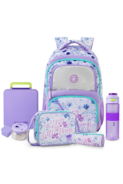 Eazy Kids 18” School Bag Set of 3 w/ Jumbo Bento Lunch Box & Tritan Water Bot...