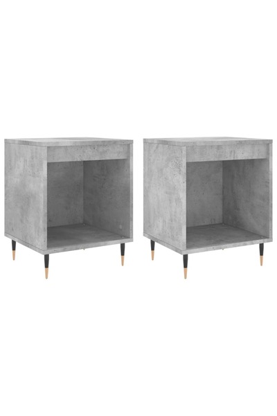 vidaxl Noptiere, 2 buc., gri beton, 40x35x50 cm, lemn compozit