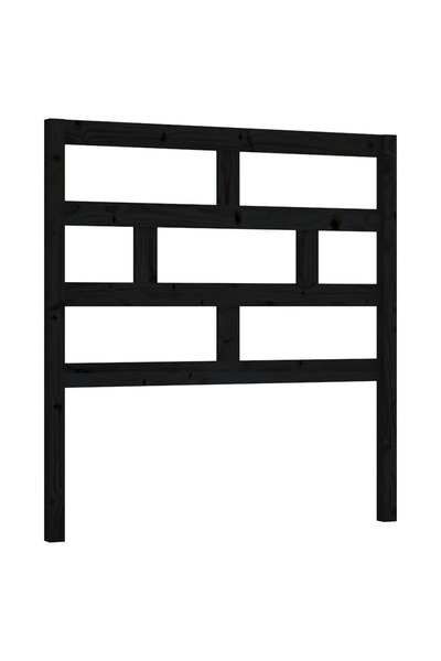 vidaxl Bedside table, black, 96x4x100 cm, solid pine wood
