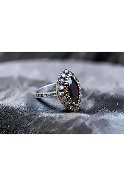 Rubino Silver 925 ayar gümüş Kadın yüzük - Yakut Taşlı Kadın Yüzük - Bronz De...