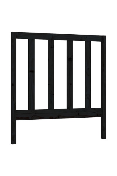 vidaxl Bedside table, black, 96x4x100 cm, solid pine wood