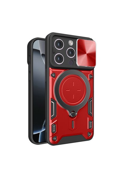 Techsuit Case for iPhone 16 Pro, CamGuard Pro, shockproof, red