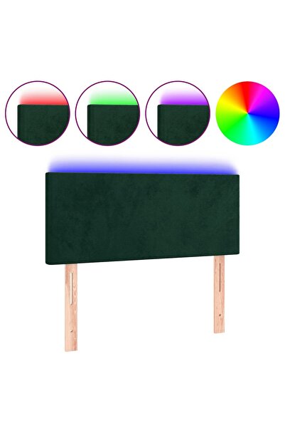 vidaxl LED headboard, dark green, 80x5x78/88 cm, Velvet
