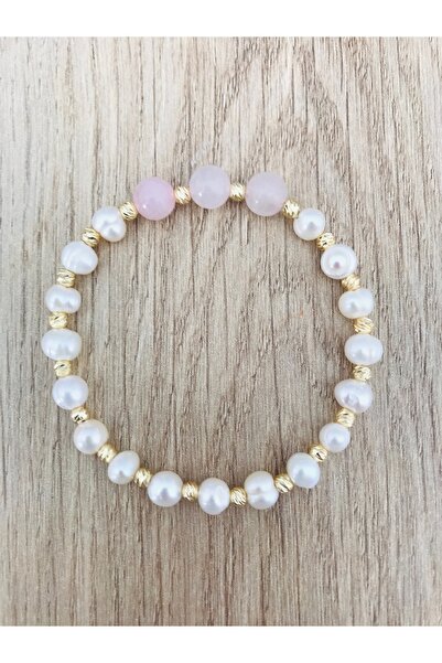 MK tasarım True Pearl-Pink Quartz Stone Bracelet Mk.7000.818- Comfort-Peace-E...