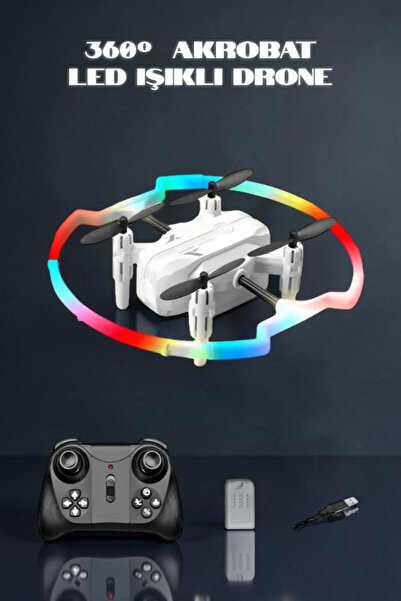 Gepettoys 360° LED Effect Akrobat Full LED Işıklı Drone 2.4GHz Uzaktan Kumand...