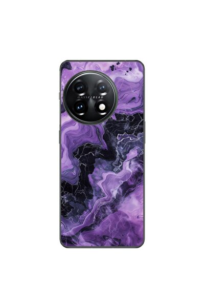 OEM Husa compatibila cu OnePlus 11 Silicon Gel Tpu Model Abstract Purple Marble