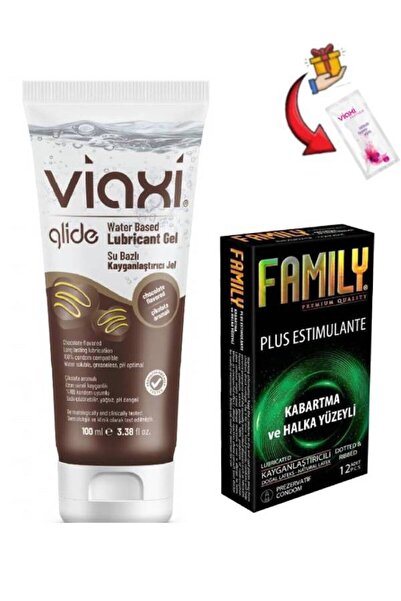Viaxi Çikolata Aromalı Uyarıcılı Kayganlaştırıcı Jel-Family Kabartmalı Aloe V...