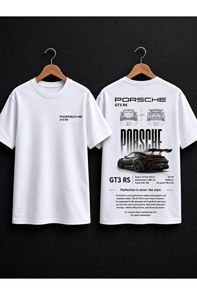 VODEXA Unisex Oversize T-Shirt Porsche Gt3 Printed 100% Cotton T-Shirt Comfor...
