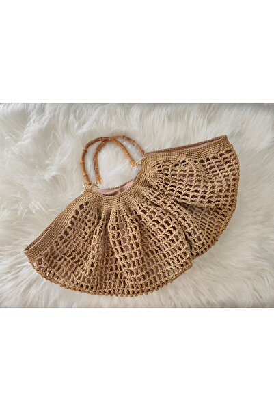 shop Kağıt İp Örgü Omuz Çantası