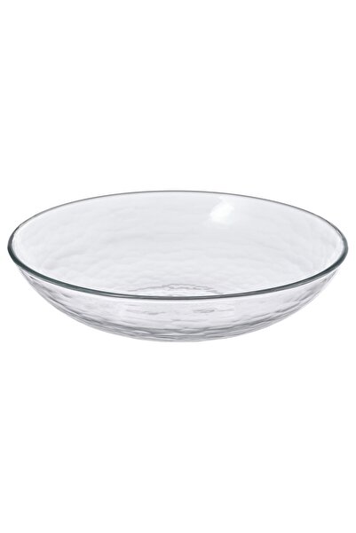IKEA STRANDKRABBA Deep plate, glass/transparent, 19 cm