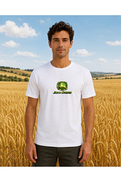 ONUR KANGAL John Deere Tractor Printed Crew Neck T-Shirt -Tm2067