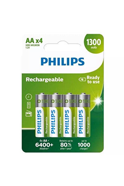 Philips R6B4A130/10GRS Επαναφορτιζόμενες μπαταρίες AA 4τμχ Blister 1300mAh