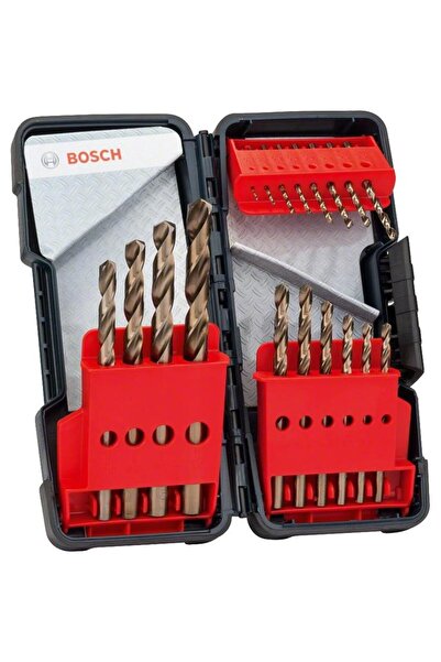 Bosch 18-Piece HSS-Co Metal Drill Bit Top Bottom Set with Toughbox, 1-10 mm